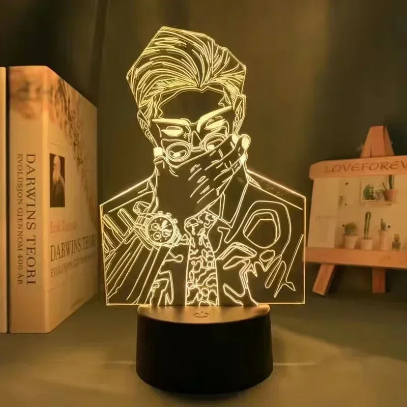 Lampe LED Jujutsu Kaisen : figurine Kento Nanami Cravate, base noire, visage aux lunettes, effet lumineux.