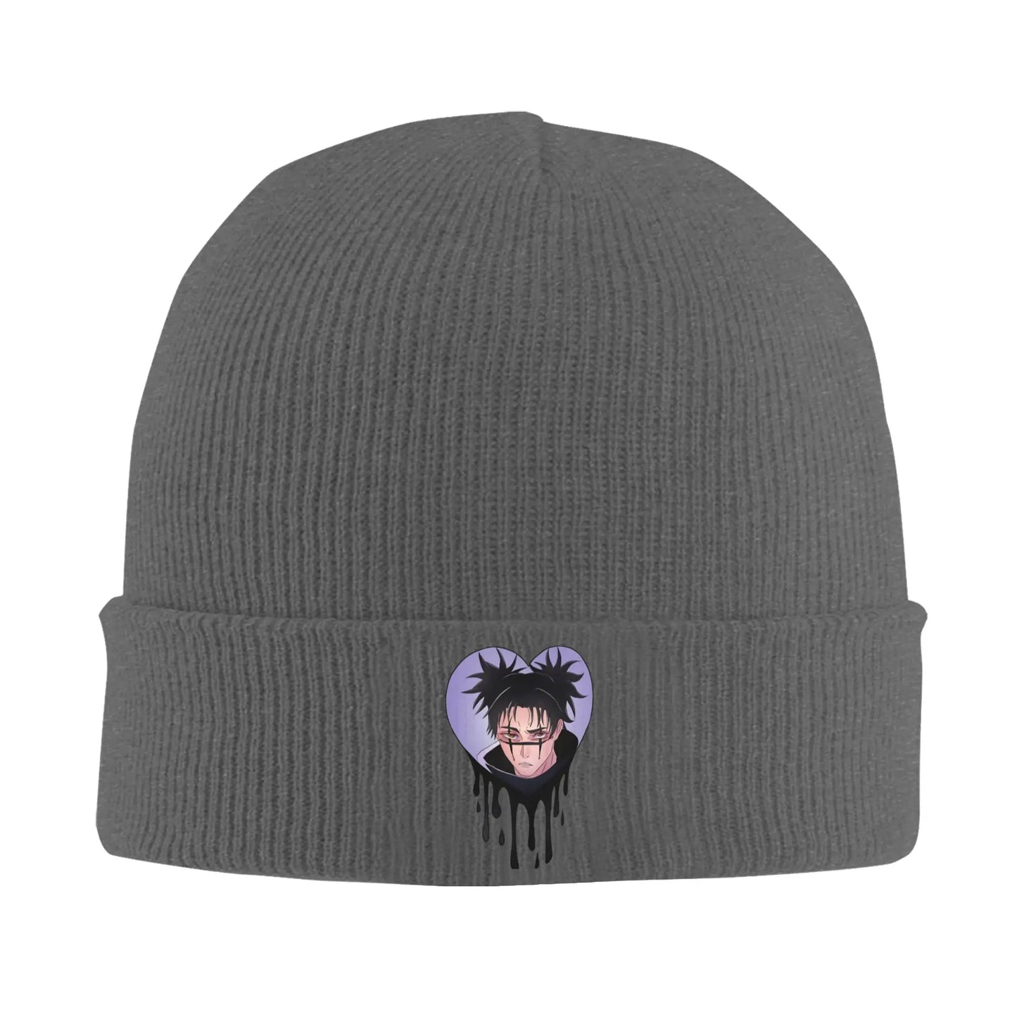 Bonnet en maille gris avec écusson rond Choso Jujutsu Kaisen