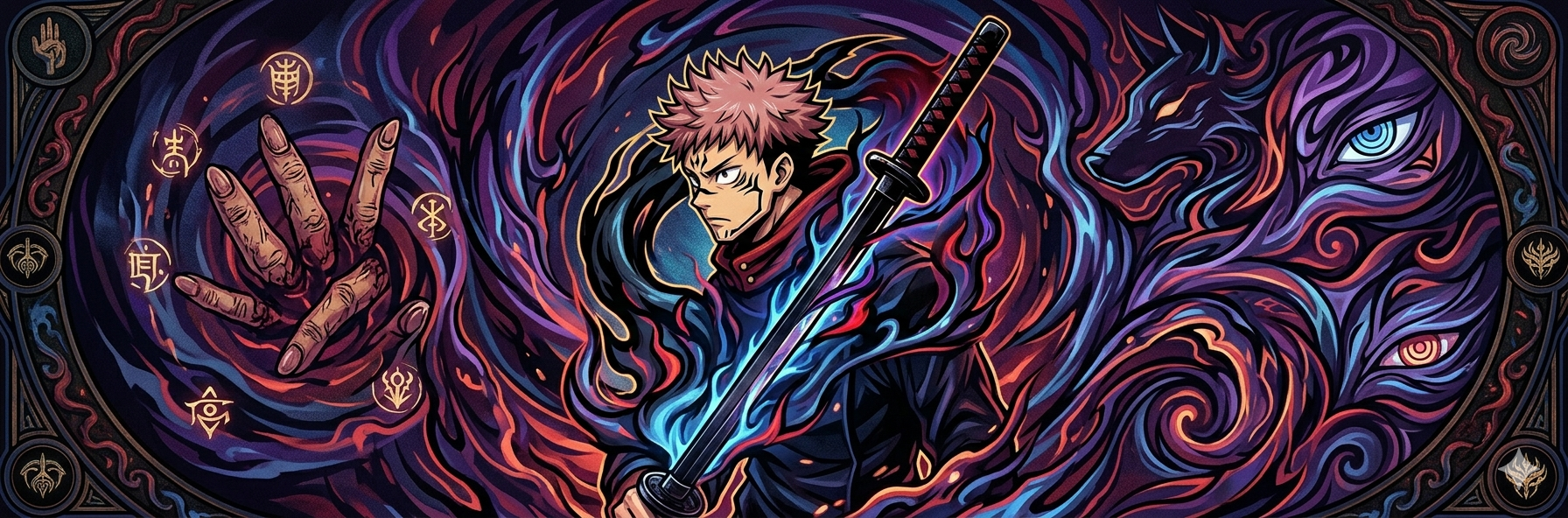 Ryomen Sukuna, le Roi des Fléaux — bannière Jujutsu Kaisen