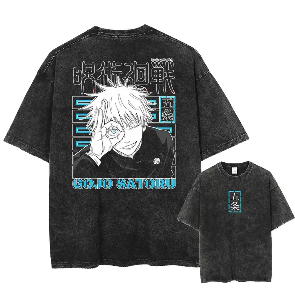 T-shirt Jujutsu Kaisen Gojo Enseigne Néon Turquoise