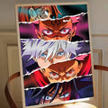 Póster Jujutsu Kaisen Personajes Desgarros Franjas Verticales