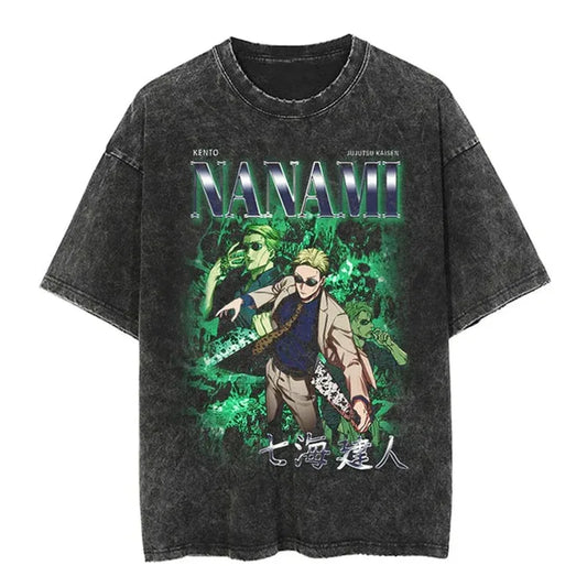 T-shirt Jujutsu Kaisen Kento Nanami Affiche Verte