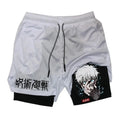 Pantalón Corto Jujutsu Kaisen Gojo Gris Mano en el Rostro