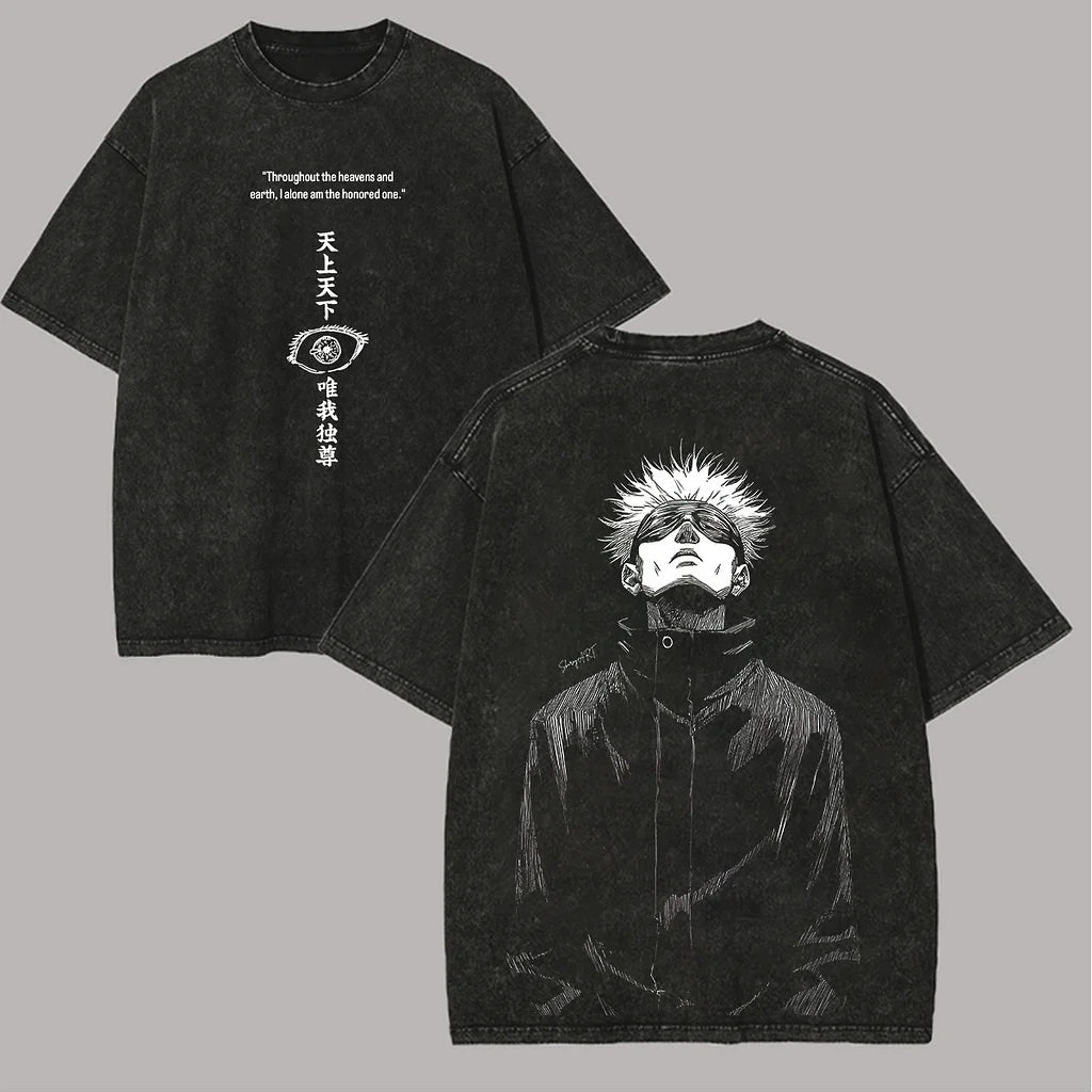 T-shirt Jujutsu Kaisen Gojo Citation Tête Levée