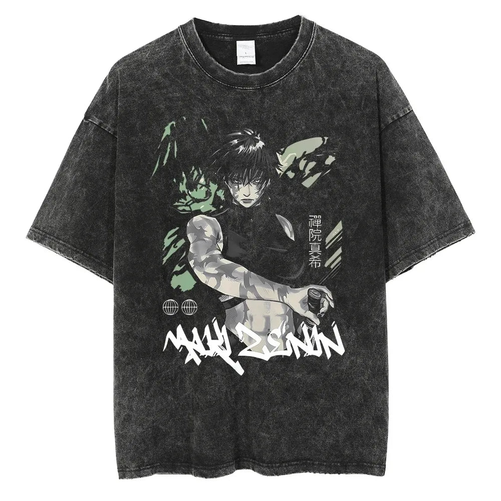 T-shirt Jujutsu Kaisen Maki Zenin Camouflage Vert