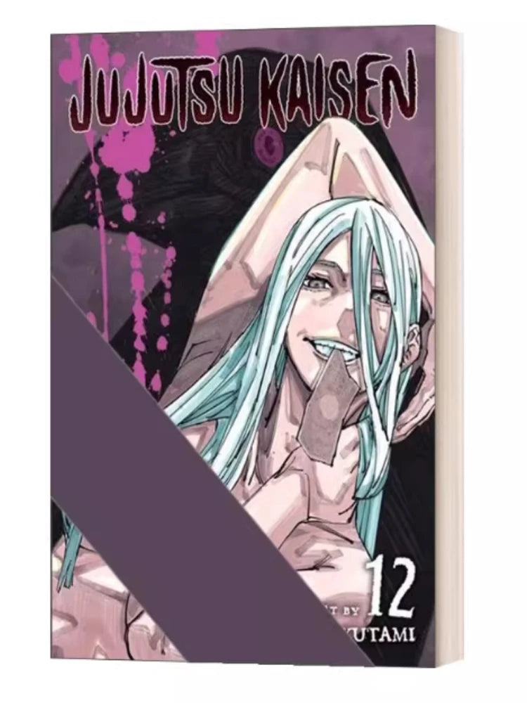 Jujutsu Kaisen manga cover, Volume 12, blue-haired character with hand over face