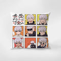 Cojín Jujutsu Kaisen Gojo Expresiones Mosaico Rojo