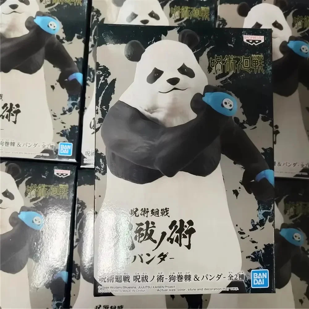 Figurine panda Jujutsu Kaisen poings levés, 17 cm, boîtes côte à côte