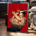 Póster Jujutsu Kaisen Yuta Katana Fondo Rojo