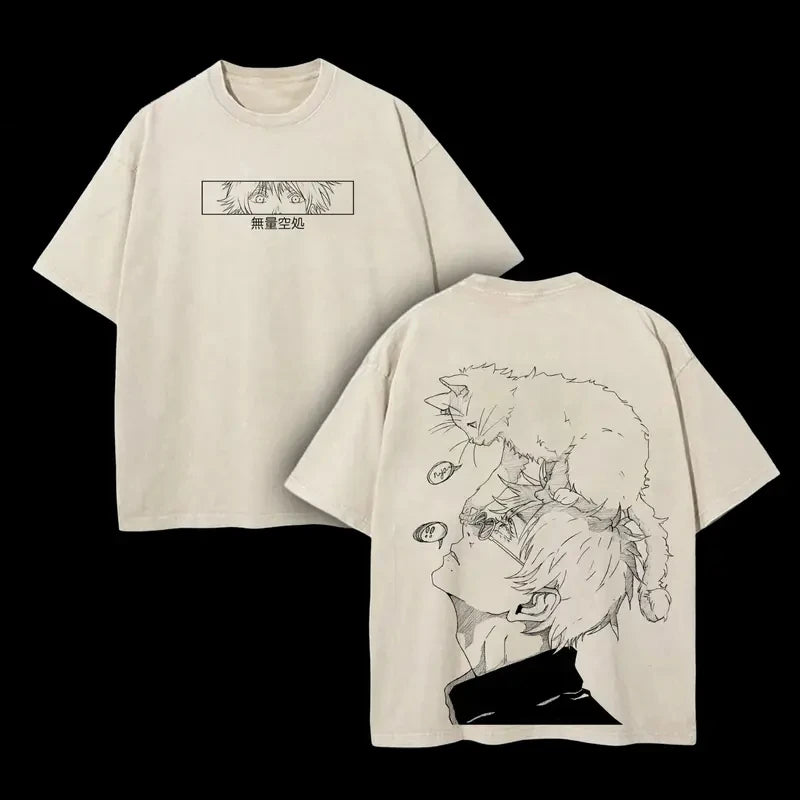 T-shirt Jujutsu Kaisen Gojo Félin Croquis Crayon