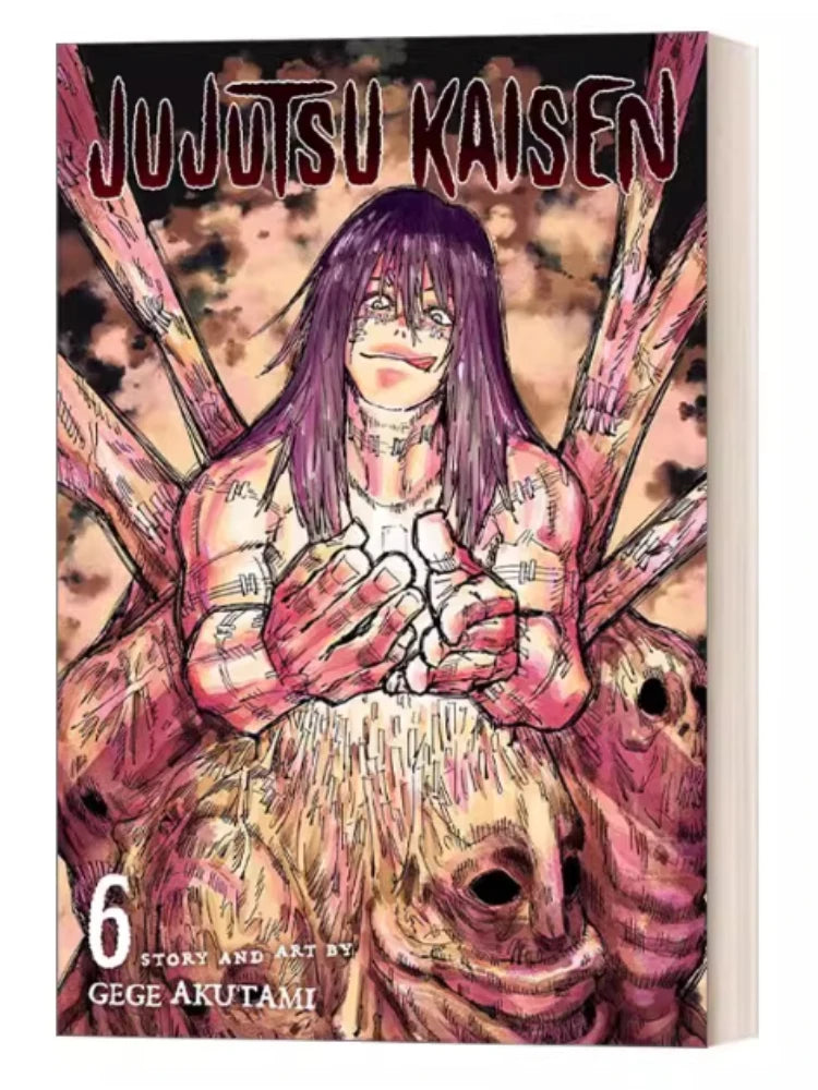 Jujutsu Kaisen Volume 6 English manga book, illustrated cover with purple-haired character