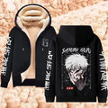 Chaqueta Polar Jujutsu Kaisen Gojo Mirada Azul Boca Cubierta