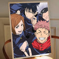Póster Jujutsu Kaisen Yuji Megumi Nobara Gojo Sonrisa