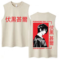 Camiseta sin mangas Jujutsu Kaisen Toji Retrato Rojo Enmarcado
