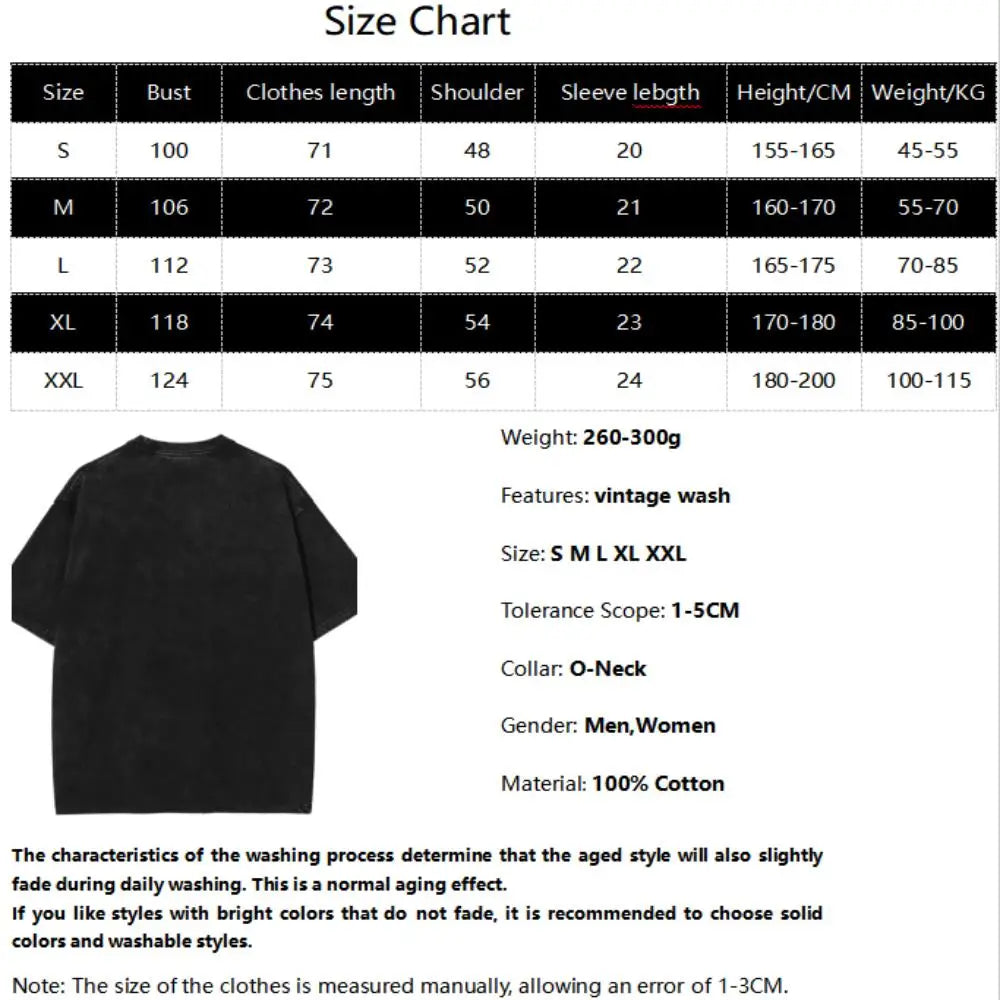 T-shirt noir à col rond, vue de face (illustration sur tableau de tailles)