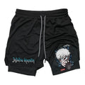 Pantalón Corto Jujutsu Kaisen Gojo Rayos Azules Marco Negro