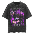 Camiseta Jujutsu Kaisen Gojo Lámina Vintage Violeta