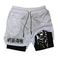 Pantalón Corto Jujutsu Kaisen Gojo Gris Trazo Blanco
