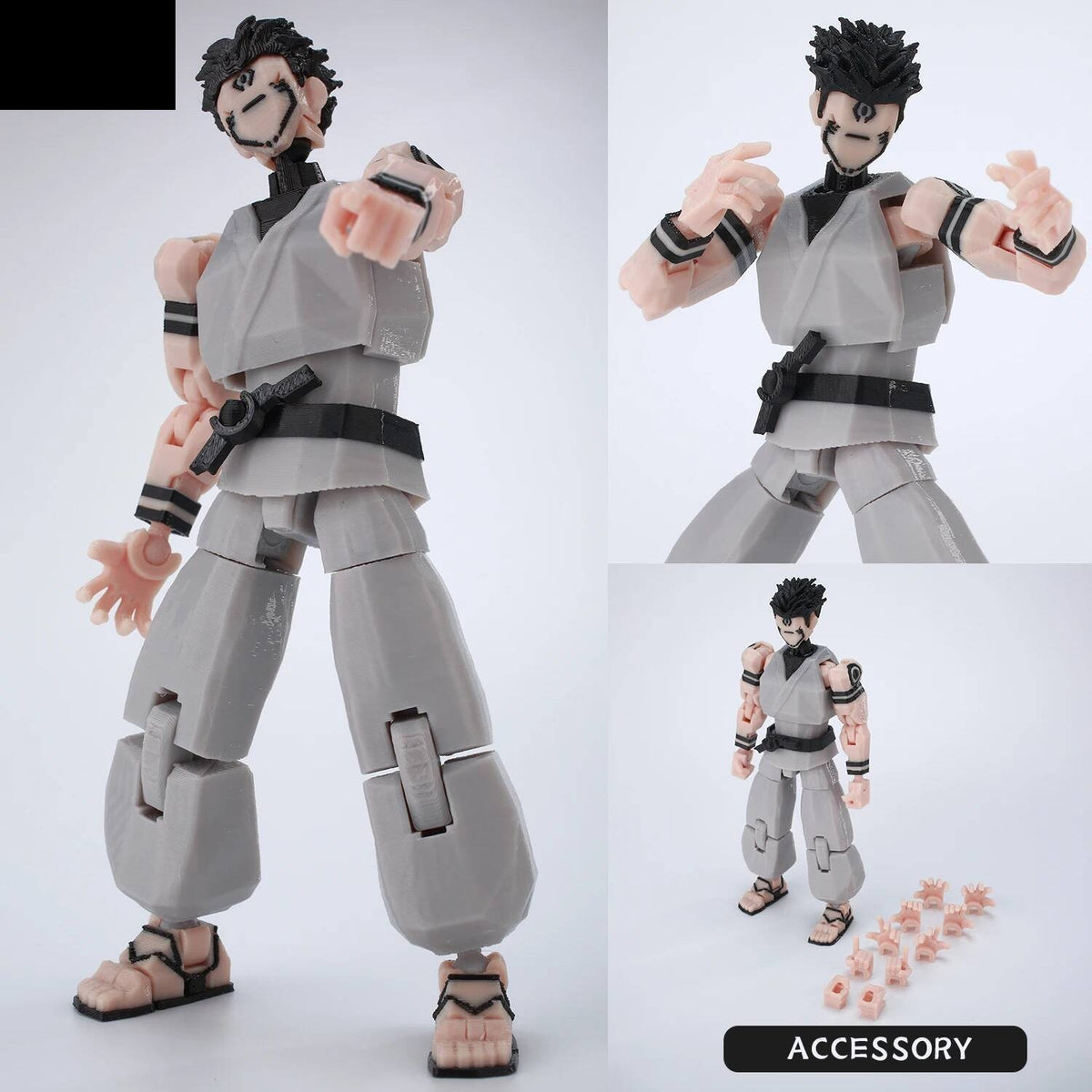 Figurine Jujutsu Kaisen Sukuna Kimono Gris Beige Articulée