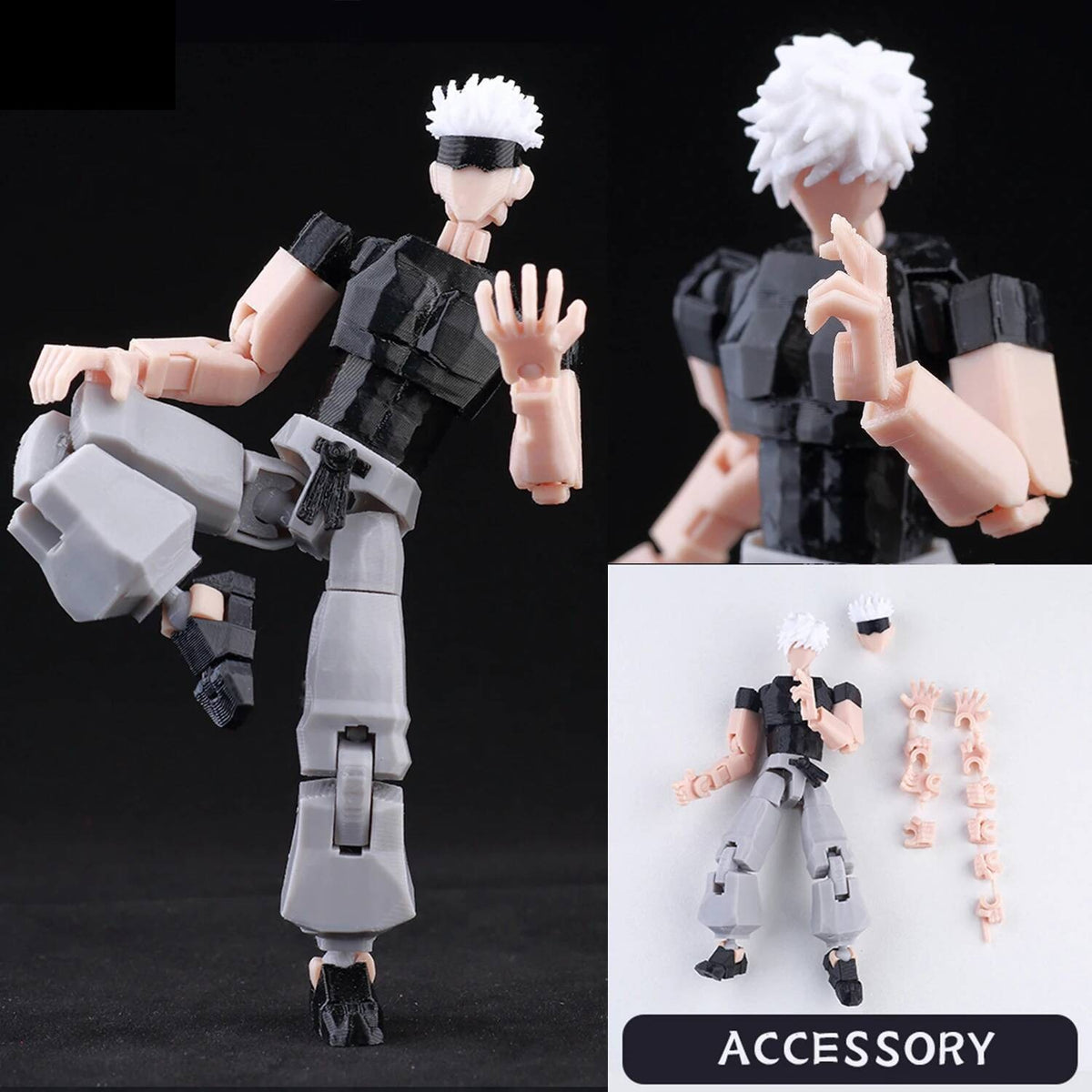 Figurine Jujutsu Kaisen Gojo Pantalon Gris Articulée